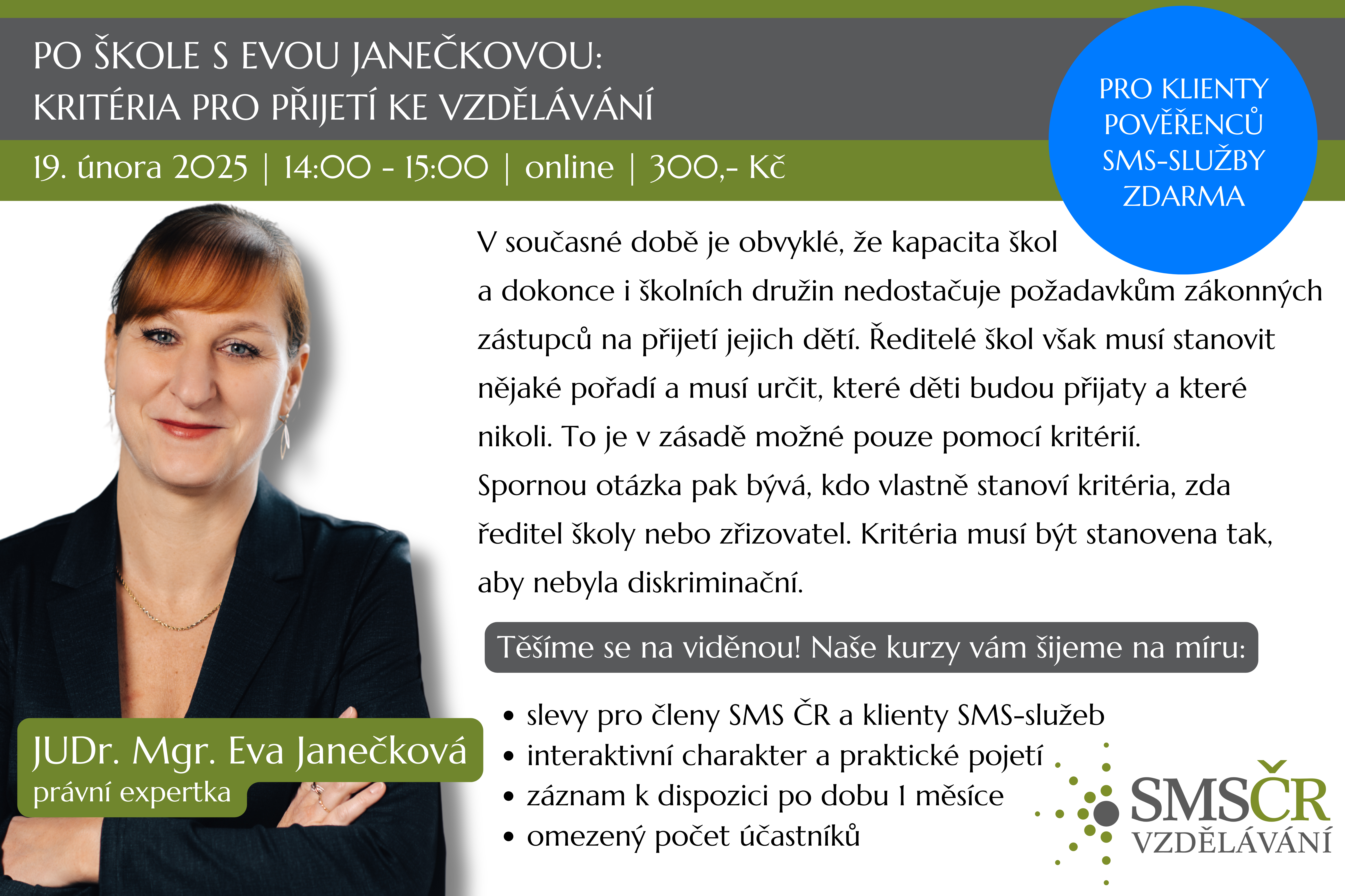 Po škole s Evou Janečkovou Kritéria pro přijetí ke vzdělávání_únor 2025